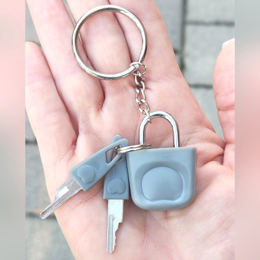 Restoration Hardware X Delsey Gray Padlock Keychain Set